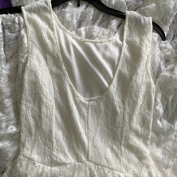 Paris White Floral Lace Dress - Picture 3 of 4